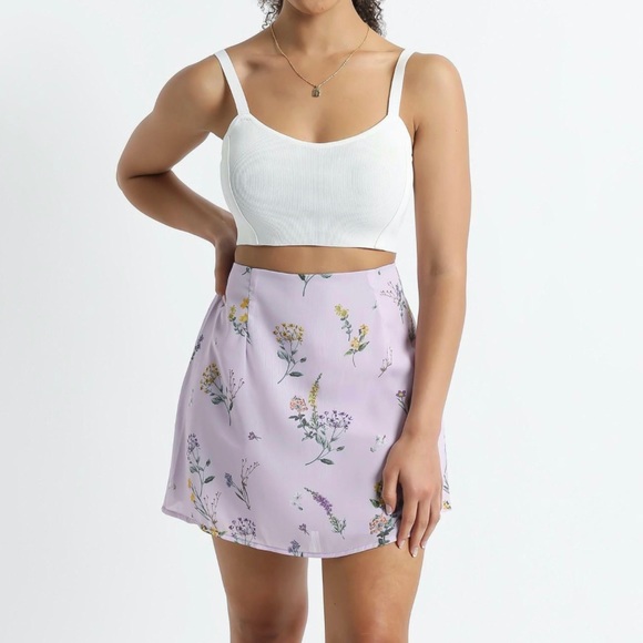 Lavender Botanical Floral Skirt - Picture 5 of 8